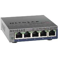 Netgear Netgear 5-port Gigabit ProSafe PLUS Switch, VLAN, QoS( managed via PC util.)