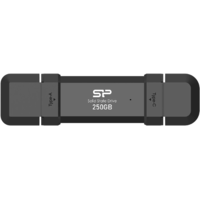Silicon Power Silicon Power 250GB DS72 USB-C+A Külső SSD - Fekete