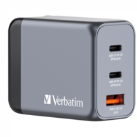 Verbatim Verbatim 32201 GaN 2x USB-C / USB-A Hálózati töltő - Szürke (65W)