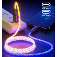 Fusion Fusion LED USB-C apa - USB-C apa 2.0 Adat és töltő kábel - Többszínű (1m)