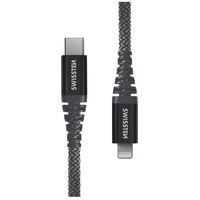 Swissten Swissten 71544010 Kevlar USB Type-C apa - Lightning apa Adat és töltő kábel - Fekete (1.5m)