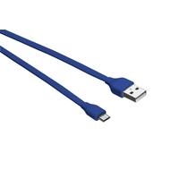 Trust Trust 20136 Flat USB Type-A apa - Micro USB Type-B apa Adat és töltő kábel - Kék (1m)
