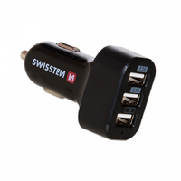 Swissten Swissten SW-CCH-TRI5.2A-B 3x USB-A Autós töltő - Fekete (5V / 2.1A)