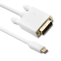 Qoltec Qoltec 50416 USB Type-C 3.1 - DVI Kábel 1m - Fehér