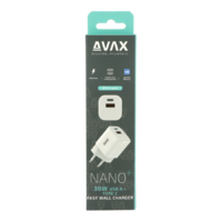 AVAX AVAX CH640W Nano Plus GaN USB-A / USB-C Hálózati töltő - Fehér (30W)
