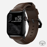 Nomad Nomad Traditional Band Apple Watch S4/S5/S6/S7/S8/S9/SE/Ultra Bőr zsíj 42/44/45/49mm - Barna/Fekete