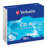 Verbatim Verbatim CD-R 700 MB, 80min, 52x vékony tokban (DataLife) 10db/csomag