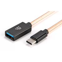 ifi ifi USB-C apa - USB-A anya 3.0 OTG Kábel - Fekete/Arany (0.12m)