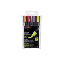 Uni Uni PC-5M 1,8-2,5mm Jelölő marker készlet - Vegyes neon színek (4 db / csomag)
