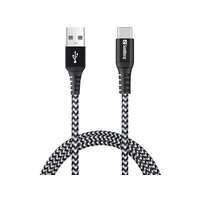 Sandberg Sandberg Survivor USB-A apa - USB-C apa 2.0 Töltő kábel - Fekete/Fehér (1m)