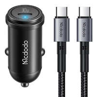 Mcdodo McDodo CC-7493 USB-C Autós töltő + USB-C kábel - Fekete (30W)