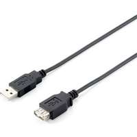 Equip Equip 128851 USB 2.0 A-A apa / anya duplán árnyékolt hosszabbító kábel 3.0m - Fekete