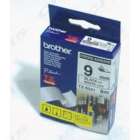 Brother Brother Festékszalag TZS221 P-TOUCH 9mm BLACK ON WHITE ADHESIVE TAPE