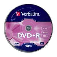 Verbatim Verbatim DVD+R 4,7 GB 16x, hengeren (AZO) 10db/csomag