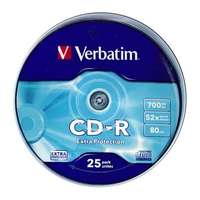 Verbatim Verbatim CD-R 700 MB, 80min, 52x, hengeren (DataLife) 25db/csomag