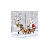  AMB.33318105 Santa in snowy forest papírszalvéta 33x33cm, 20db-os
