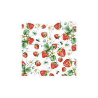 Ambiente AMB.13311645 Strawberries All Over white papírszalvéta 33x33cm, 20db-os