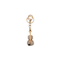 Clayre-Eef CLEEF.JZKC0135 Fém kulcstartó hegedűvel, ezüst színű üveggyönggyel