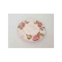 Vanilia Kerámia V.K.30-26 Domború mintás desszerttányér,virágos bordó,kézzel festett-dia22x1,8cm