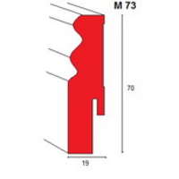  PADLÓSZEGÉLY MDF M73 FEHÉR 2.75 m 1.9 x 7 cm