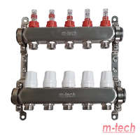 m-tech m-tech UniTherm áramlásmérős INOX osztó-gyűjtő, 1" 3/4" eurokónuszos csatlakozással, 5 körös