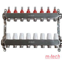 m-tech m-tech UniTherm áramlásmérős INOX osztó-gyűjtő, 1" 3/4" eurokónuszos csatlakozással, 8 körös