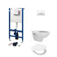 LIV LIV fali WC SZETT (LIV-FIX 9012 (333006) szerelőelem + Selenite-Eco fehér nyomólap + Sydney perem nélküli fali WC (9100901726) + Capella WC ülőke
