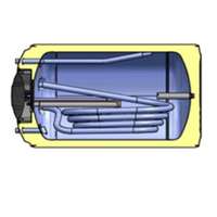 Heizer Heizer RHB 122, 120 L-es fali használati melegvíz tároló, egy hőcserélővel, 2kW fűtőbetéttel(0,59m2) fali tartó nem tartozék