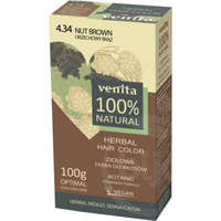 Venita Venita 100% natural gyógynövényes hajfesték 4.34 mogyoró barna 100 g