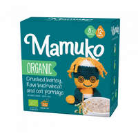 Mamuko Mamuko bio zab, világos hajdina, árpa, tönköly, zúzott szemű rozs zabkása 12 hónapos kortól 200 g