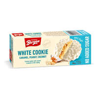 Bergen Bergen white cookie fehércsoki bevonatos kókuszos keksz hozzáadott cukor nélkül 100 g