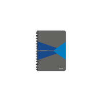 LEITZ Spirálfüzet, A5, vonalas, 90 lap, PP borító, LEITZ "Office", szürke-kék
