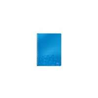 LEITZ Spirálfüzet, A4, vonalas, 80 lap, LEITZ "Wow", kék
