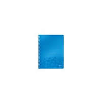 LEITZ Spirálfüzet, A4, kockás, 80 lap, LEITZ "Wow", kék