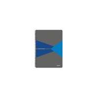 LEITZ Spirálfüzet, A4, kockás, 90 lap, laminált karton borító, LEITZ "Office", szürke-kék