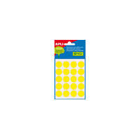 APLI Etikett, 19 mm kör, kézzel írható, színes, APLI, sárga, 100 etikett/csomag