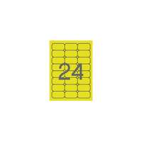 APLI Etikett, 64x33,9 mm, színes, kerekített sarkú, APLI, neon sárga, 480 etikett/csomag