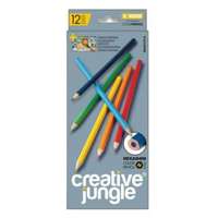 CREATIVE JUNGLE Színes ceruza CREATIVE JUNGLE grey hatszögletű 12 db/készlet