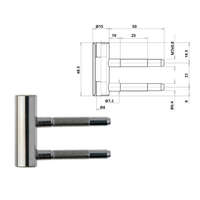 Otlav pánt 3 részes táskás 335 Fás Közép Nikkel