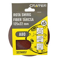 FIBER TÁRCSA 125*22MM A80 /ROTA SMIRG/ 5DB/CSOM CRATER