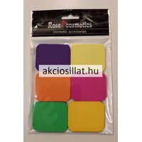 Rose Cosmetics Rose Cosmetics Kozmetikai szivacs 6 db-os színes lapos téglalap alakú