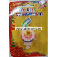 Candels Szülinapi 6 számos gyertya 6cm tortagyertya