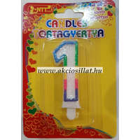 Candels Szülinapi 1 számos gyertya 6cm tortagyertya