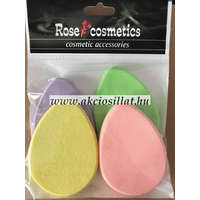 Rose Cosmetics Rose Cosmetics Kozmetikai szivacs 4 db-os színes lapos csepp alakú
