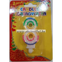 Candels Szülinapi 8 számos gyertya 6cm tortagyertya