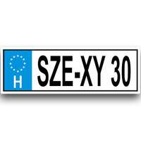  SZE-XY30 - Tréfás rendszámtábla