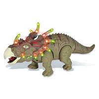  Elemes Triceratops Zöld Dínó mozog, világít No.6632 - Gyerek játék
