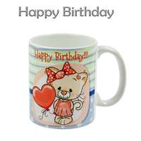  Bögre Happy Birthday cicás szíves 3dl BD2096 - Szülinapos bögre