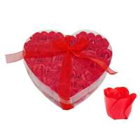  Szappan rózsa szett piros szív dobozban 24db 4cm 6102 - Ajándék szappan