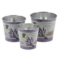  Fém kaspó szett Lavender 3db 00402 - Virágtartó